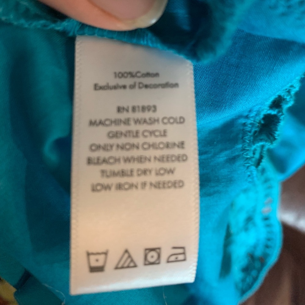 Crochet bottom teal blue tunic 3/$10 - Picture 6 of 8
